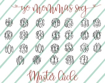 Master Circle Font download: svg//dxf//png//jpeg for Silhouette Cameo, Cricut, etc...