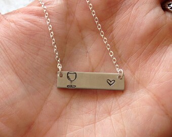 Wine Bar necklace - love wine