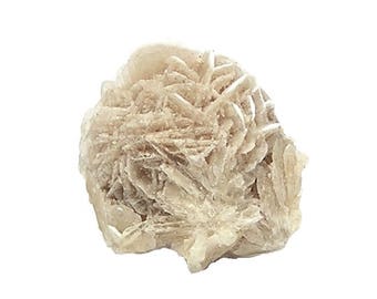 Gypsum Selenite Tan Desert Crystal Spherical Rosette Geo Gem Sand Included Mineral Specimen, Natural Geology Earth Sample Mexican