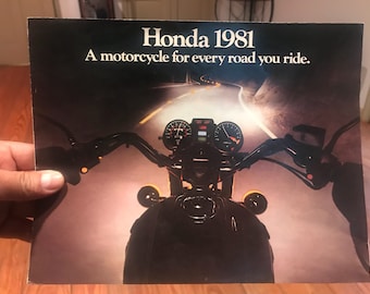 1981 Honda Motorcycle Brochure . Vintage honda motorcycle . Honda brochure . Honda Motorcycle brochure