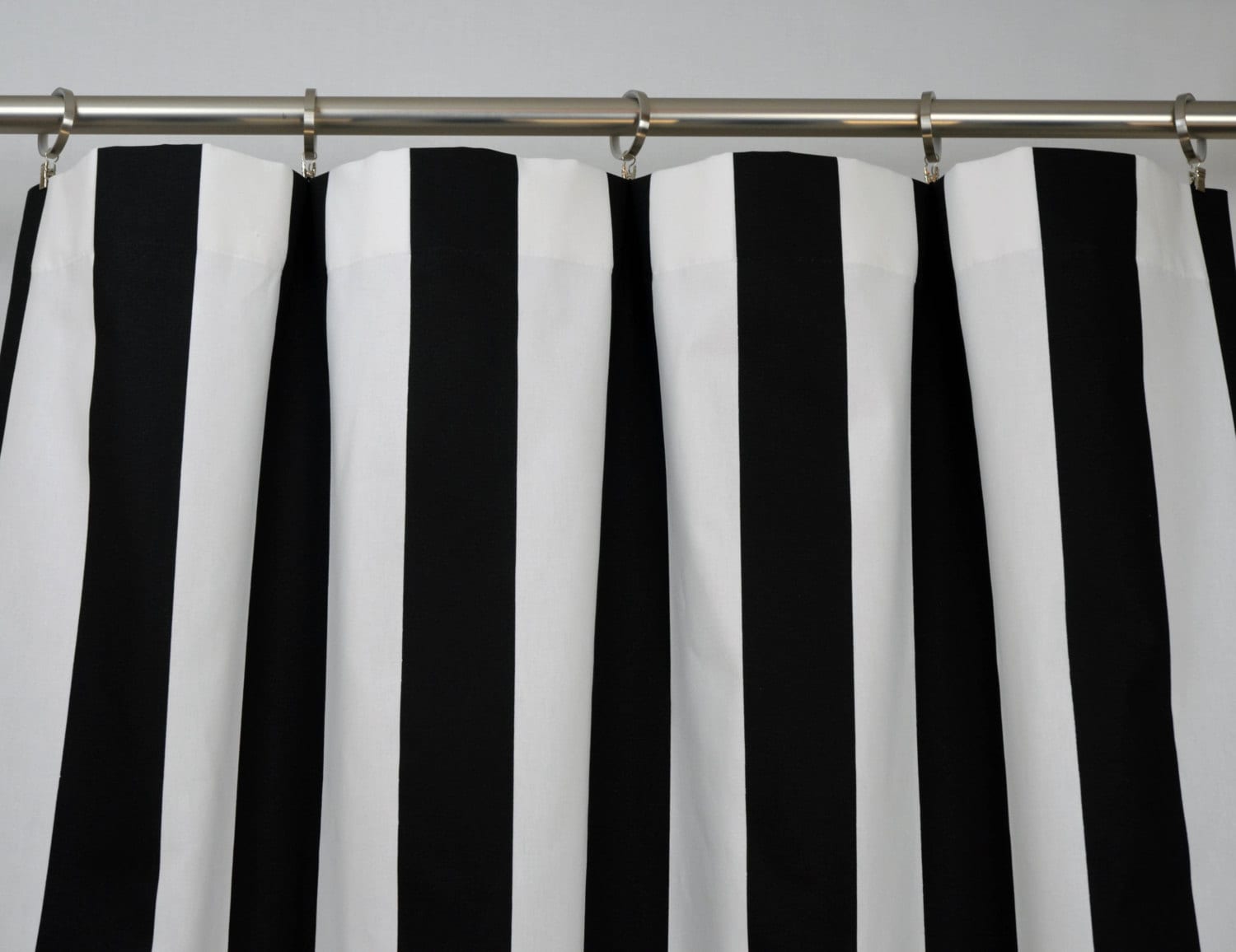 Black White Modern Vertical Stripe Curtains Rod Pocket 84 Zoom
