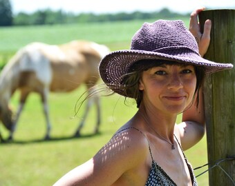 Cotton Sun Hat, Ultra Violet Purple Hat, Wide Brim Hat, Womens Hats, Collapsable Sun Hat, Summer Hat, Wide Brim Hat, Mothers Day Gift