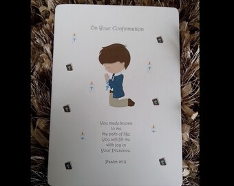 Personalised Boys Confirmation Card Holy Communion Card - Personalized Boys Confirmation Card - Holy communion Card