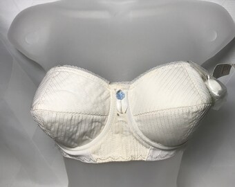 Vintage 1950s/60s NOS Strapless Bra with Add On Straps Bullet Bra Size 36B