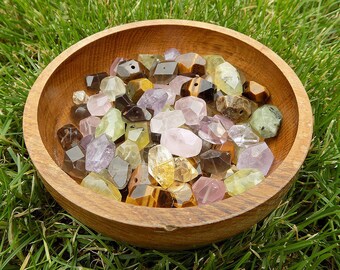 Natural Faceted Amethyst Rose Quartz Citrine Smoky Quartz Tiger Eye Chunky Faceted Nugger Raw Crystal Beads Chunk Center Bead Statement Bead