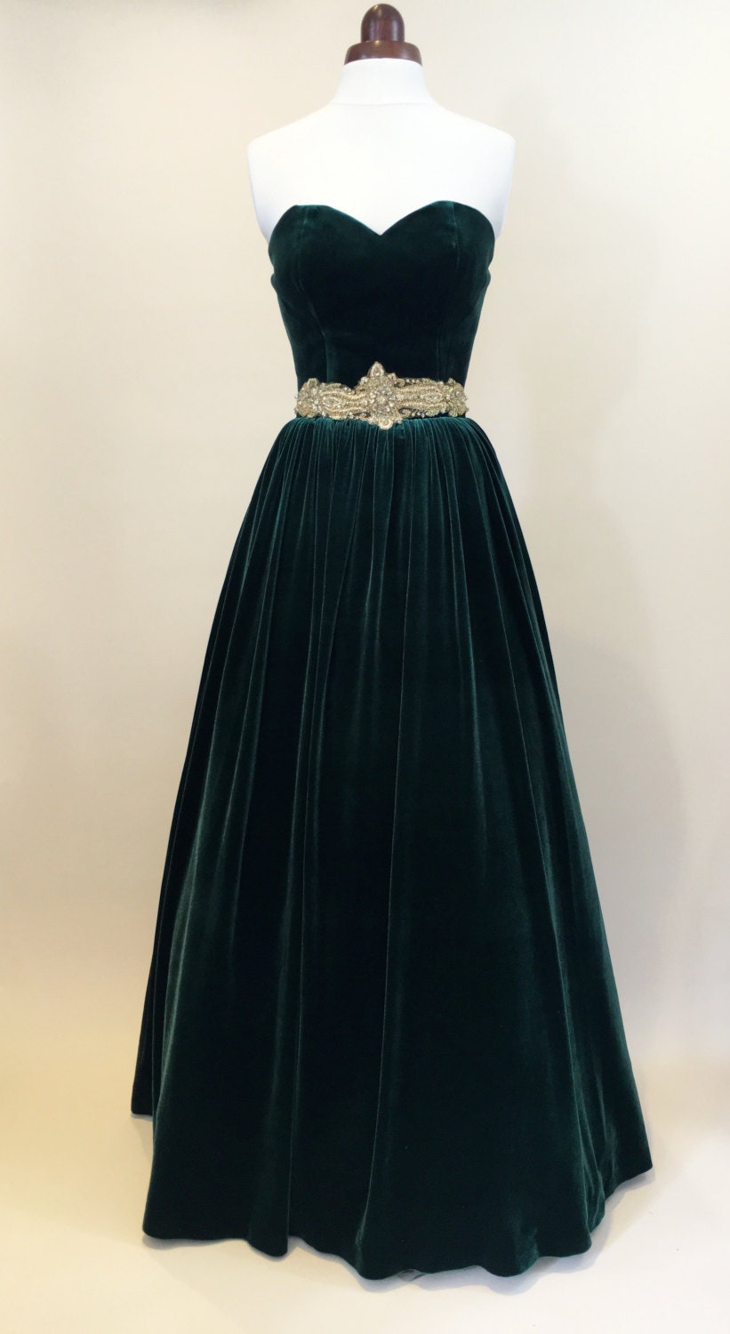 green off the shoulder ball gown