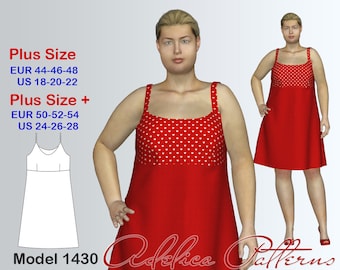 Spaghetti Strap Summer Dress sewing pattern PDF, Women's sizes 18-28, Strap Dress Sewing Pattern, Instant Download