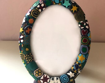 Vintage Colorful Clay Picture Frame