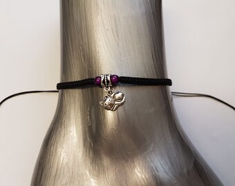 Cat anklet - cat charm - sleeping cat - anklet - ankle bracelet - cat lover - cat - feline - adjustable anklet - cat jewelry - jewellery