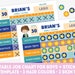 Boy chore chart template, editable kids behavior chart, weekly chore chart + reward stickers, Letter size toddler chore chart