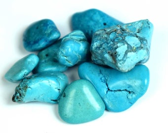 80.05 Ct. Natural Arizona Mine Kingman Turquoise Gemstone Drilled Rough Lot