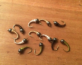 Six Zebra Midge Fly Fishing Flies