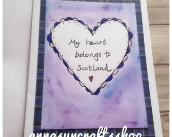 My Heart Belongs To Scotland Card - Scotland - Scottish - Tartan - UK Free Postage
