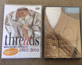 Threads Magazine Archive & Basics Couture Techniques w/Claire Shaeffer DVD Lot