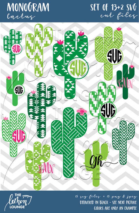 Cactus Monogram svg 13 2 monogram svg western svg Aztec