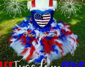 Patriotic Fourth of July Independence Fireworks Flag Inspired Tutu Dress Costume Infant Toddler Girls Baby Newborn Halloween Birthday Outfit
