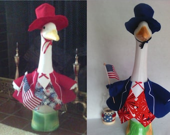 Goose Clothing - Uncle Sam Patriotic Tux Goose Outfit for Plastic or Concrete Lawn Goose