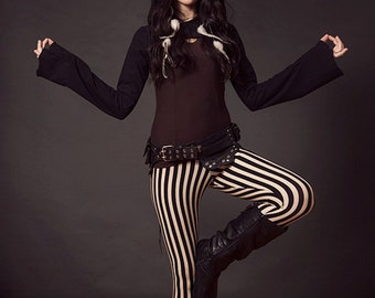 Stripe Leggings, Circus Leggings, Steampunk, Cabaret, Pirate, Festival Clothing, Hoop Clothes, Stripes, Dance Wear, Aerial
