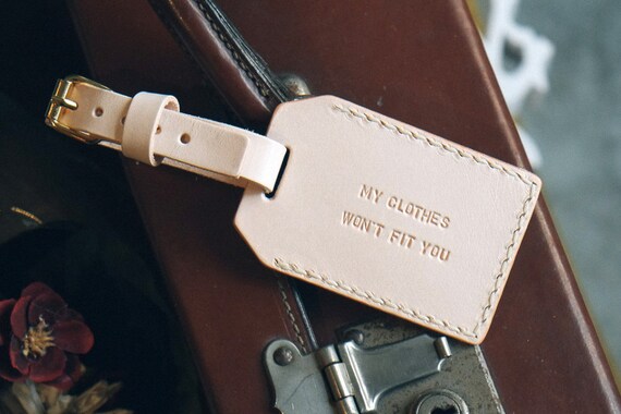 custom leather luggage tag