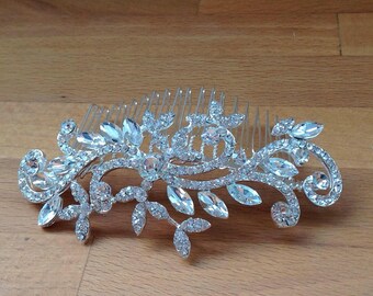 Simple Silver bridal hair piece