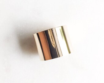 Kalia Ring - Gold Ring,Wide Band Ring,Simple Ring,Statement Ring,Gold Cigar Ring,Gold Cuff Ring,Gold Wide Ring,Smooth Ring,Hawaiian Jewelry