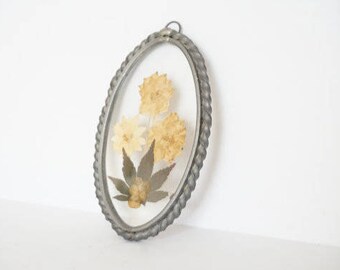 Vintage Pressed Dried Flower Wall Hanging