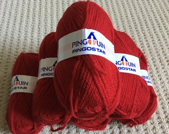 Pingostar by Pingouin in Red - Wool Acrylic Blend - Made in France