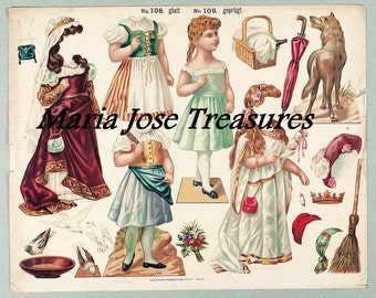 Vintage German Paper Dolls - Digital Download