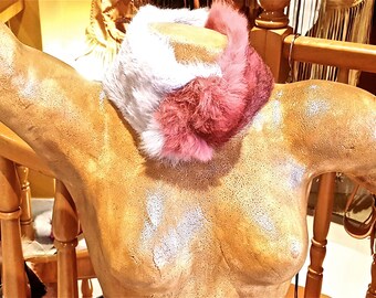 FREE SHIPPING!!!Fur rabbit leather collar,boho,hippie,chic,ethnic,cuello,piel de conejo,étnico