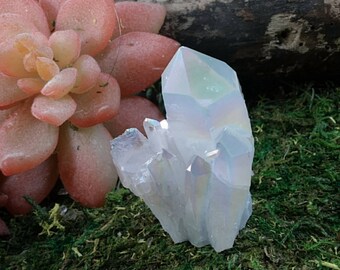 Angel aura opal aura crystal cluster aura crystals rainbow aura Crystal pendants rainbow quartz electoplated aura quartz D8