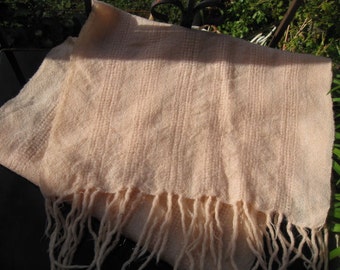 1970s silver thread shawl ~ pink with silver lurex