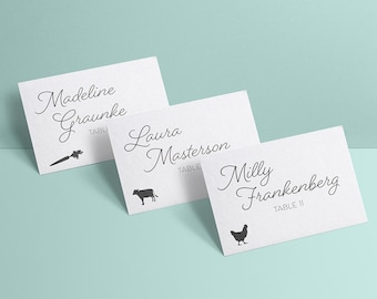 INSTANT DOWNLOAD Meal Choice Icons for RSVP Cards, Place Cards—png, eps, svg—Beef, Vegetarian, Fish, Lobster, Poultry, Lamb, Pork—Printable