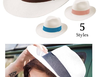 Straw Fedora Hat, women's or men's hat