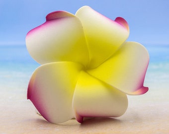 3 Inch Plumeria Hair Clip, Flower Hair Clip, Plumeria Accessory, Tropical Flower Clip