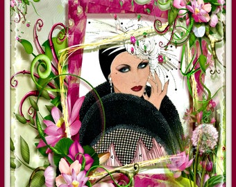Art Deco In The Pink Greeting Card