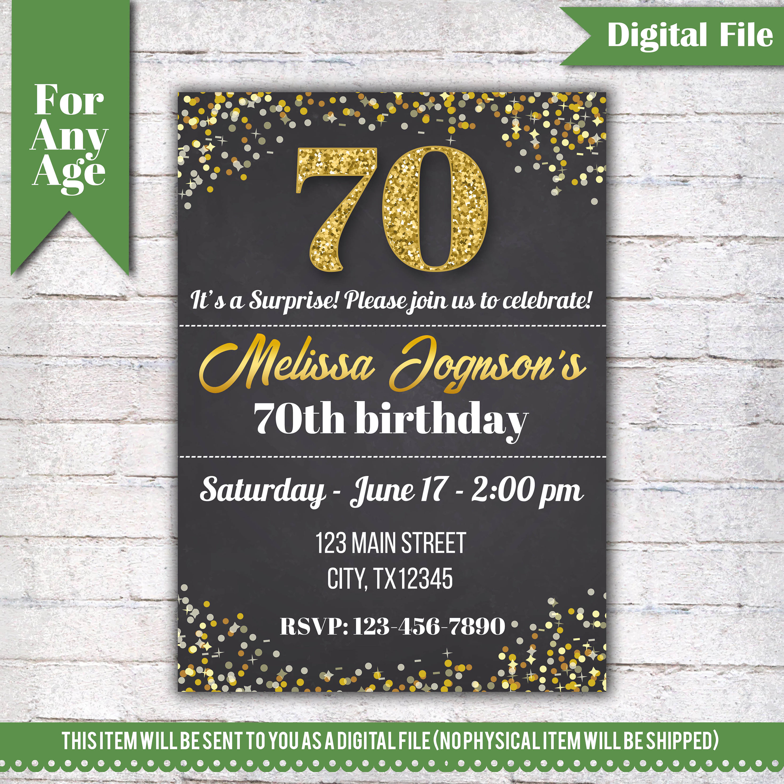 Invitations 70th Birthday Party Templates