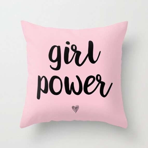 Girl Power Pillow w/ Insert | Throw Pillow | Pillow Case | Pillow Cover | Office Decor | Home Decor | Statement Pillow