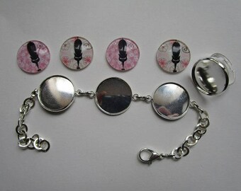 bracelet 3 creation Kit cabocgons 20mm + ring 20mm
