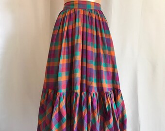 Madras plaid skirt | Etsy