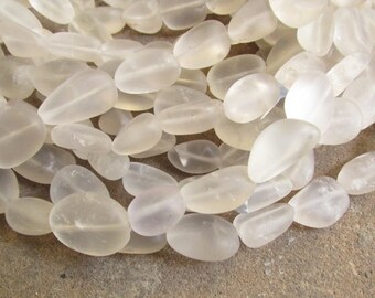 SALE Natural Rock Crystal Quartz Nugget Beads, Satin Finish Beads, 16 Inches