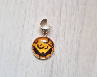 Halloween bat dreadlock bead