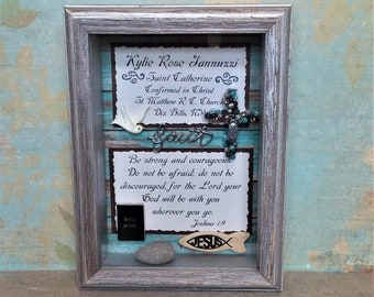 Catholic Confirmation Gift, Catholic Saint Name, Saint's Name Decor, Customized Confirmation Gift, Gift From Sponsor or Godparent, Communion