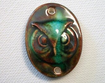 Ceramic Woodland Owl Face Connector
