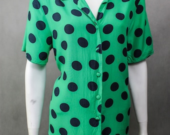 Polka Dot - Blouse Polka Dots - Polka Dot Blouse - Hipster Style - Polka Dot Pattern - Polka dot Shirt - Oversize - Looks Fit - Looks Slim