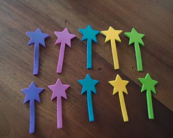 set of 10 WANDS - STICKERS - 4.7 heights and 5.7 cm