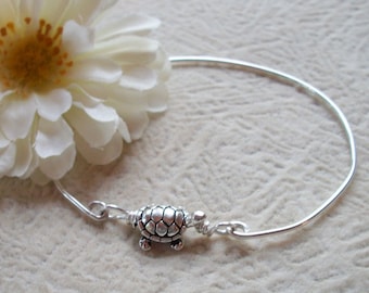 Sterling Silver Turtle Bangle Bracelet
