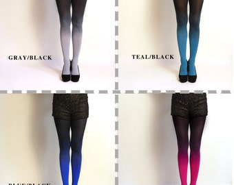Ombre Tights gredient tights // PLUS SIZE. Hand dyed.