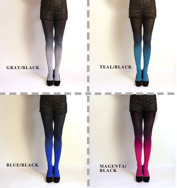 Ombre Tights gredient tights // PLUS SIZE. Hand dyed.