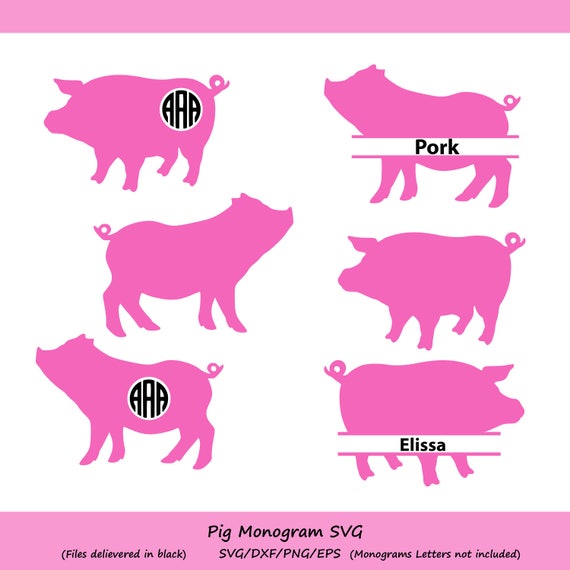 Download Pig SVG cut file pig monogram svg silhouette files Cricut