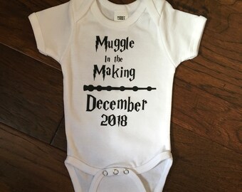 Muggle in the Making Harry Potter Pregnancy Announcement Onesie Bodysuit